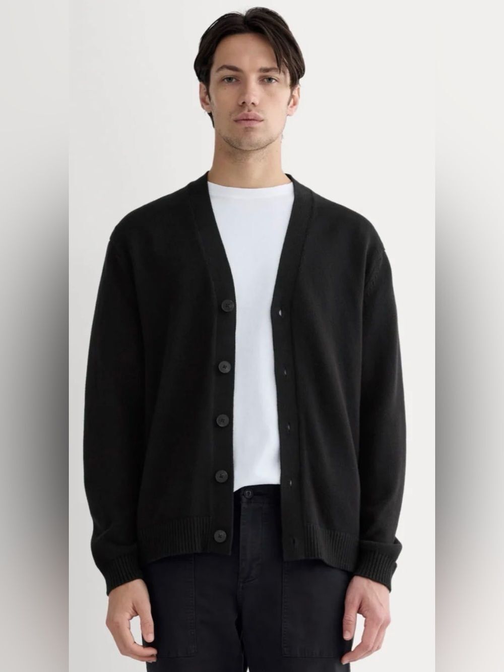 New Everlane THE CLASSIC CARDIGAN IN EVERYDAY COTTON Black Size S